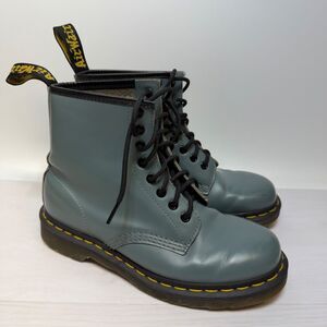 Dr Martens Boot Womens Size 8 1460 Steel Grey Smooth Leather Ankle Lace Up